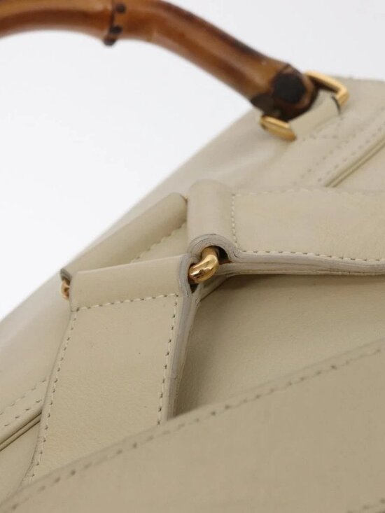 GUCCI Bamboo Backpack Leather Ivory Gold 003 2058 0016 Auth 166281 main image 15